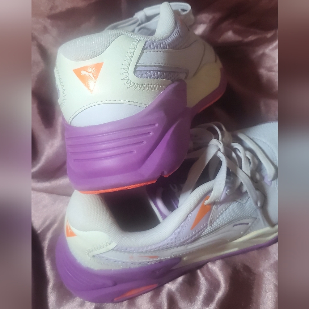 Puma Women's Sneakers - Purple and Orange Accents - Picture 8 of 11
